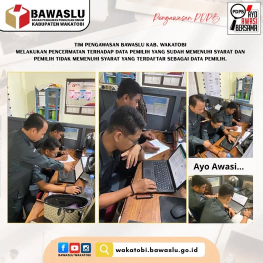 Tim Pengawasan PDPB Bawaslu Wakatobi Lakukan Pencermatan Data Pemilih