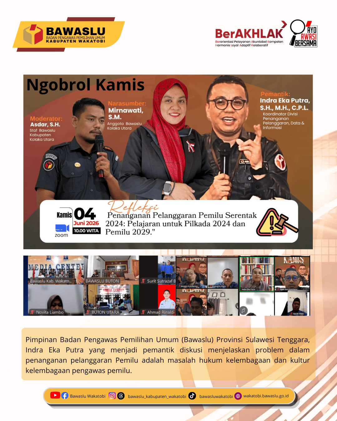 Refleksi Penanganan Pelanggaran Pemilu Serentak 2024 : Pelajaran untuk Pilkada dan Pemilu 2029.