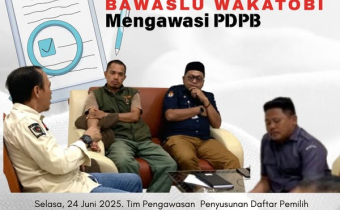 Bawaslu Kabupaten Wakatobi Lakukan Kunjungan Pengawasan ke Sekretariat KPU dalam Rangka Penyusunan Daftar Pemilih Berkelanjutan (PDPB)