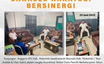 Bawaslu Wakatobi Terima Kunjungan Anggota KPU dalam Rangka Koordinasi PDPB