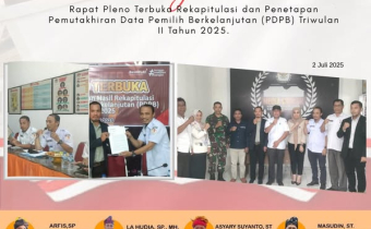 Bawaslu Kabupaten Wakatobi Hadiri dan Laksanakan Pengawasan pada Rapat Pleno PDPB Triwulan II Tahun 2025