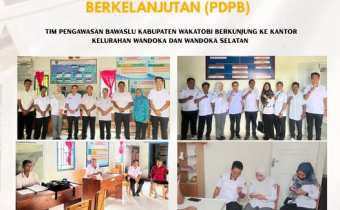 Kunjungan Koordinasi Tim Pengawasan PDPB Bawaslu Wakatobi ke Kelurahan Wandoka dan Wandoka Selatan