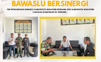 Koordinasi Pemutakhiran Data Pemilih Berkelanjutan: Bawaslu dan KPU Wakatobi Kunjungi Koramil