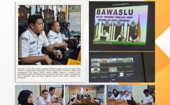 Zoom meeting dengan topik Pembinaan Pengorganisasian Kelembagaan Bawaslu Kabupaten/Kota yang diselenggarakan Bawaslu  Provinsi Sulawesi Tenggara.